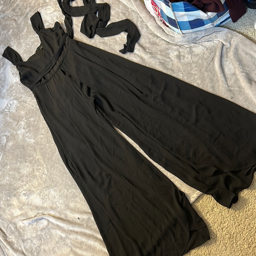 WHBM black open leg jumpsuit